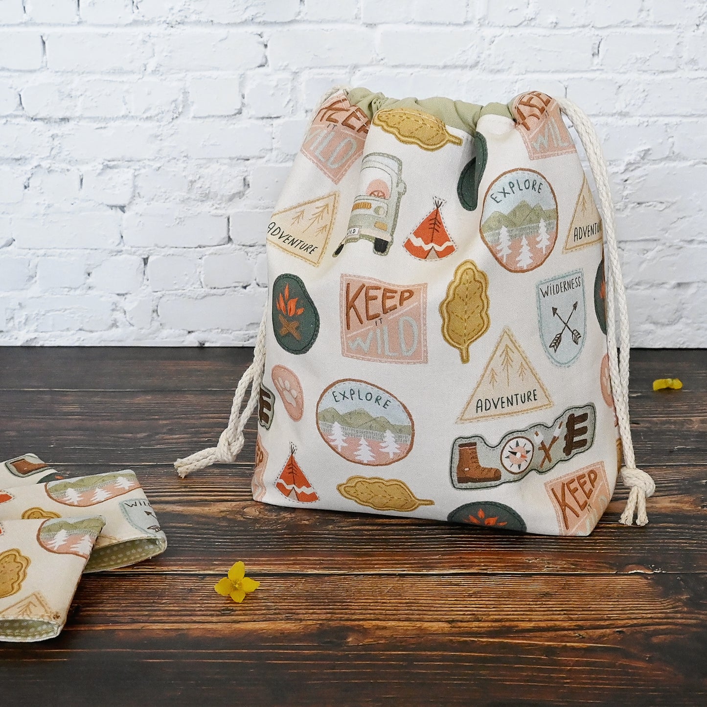 Patch it Up Drawstring Project Bag