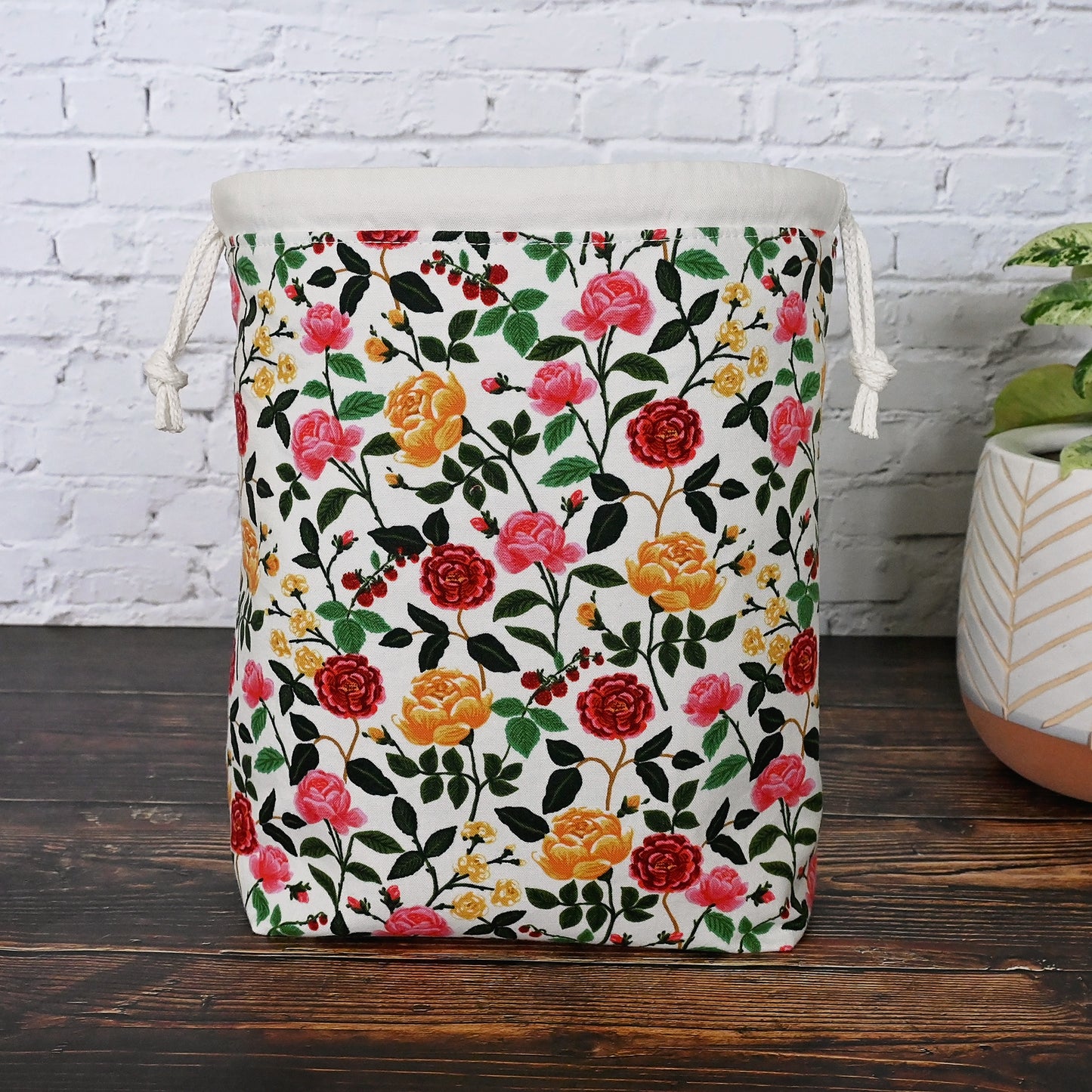 English Rose Drawstring Project Bag