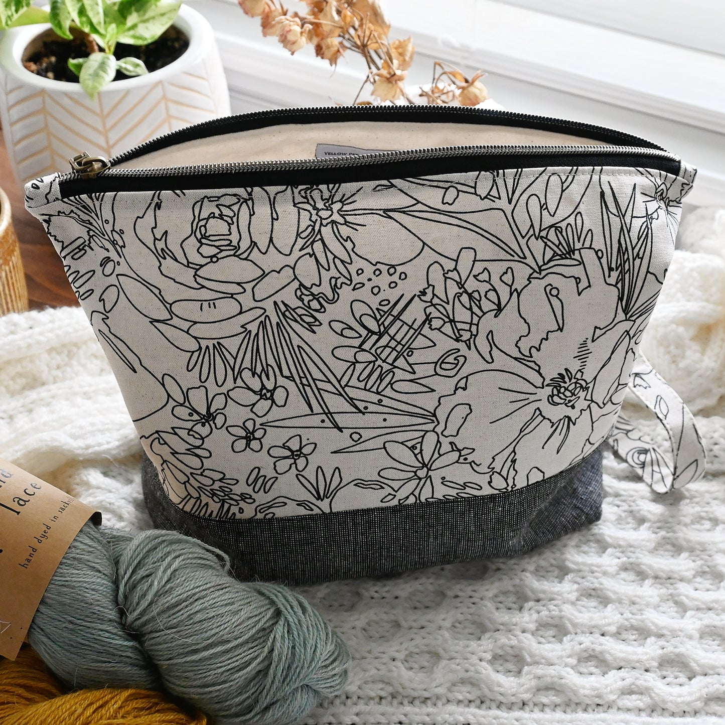 Ink & Petal Canvas and Linen Project Bag