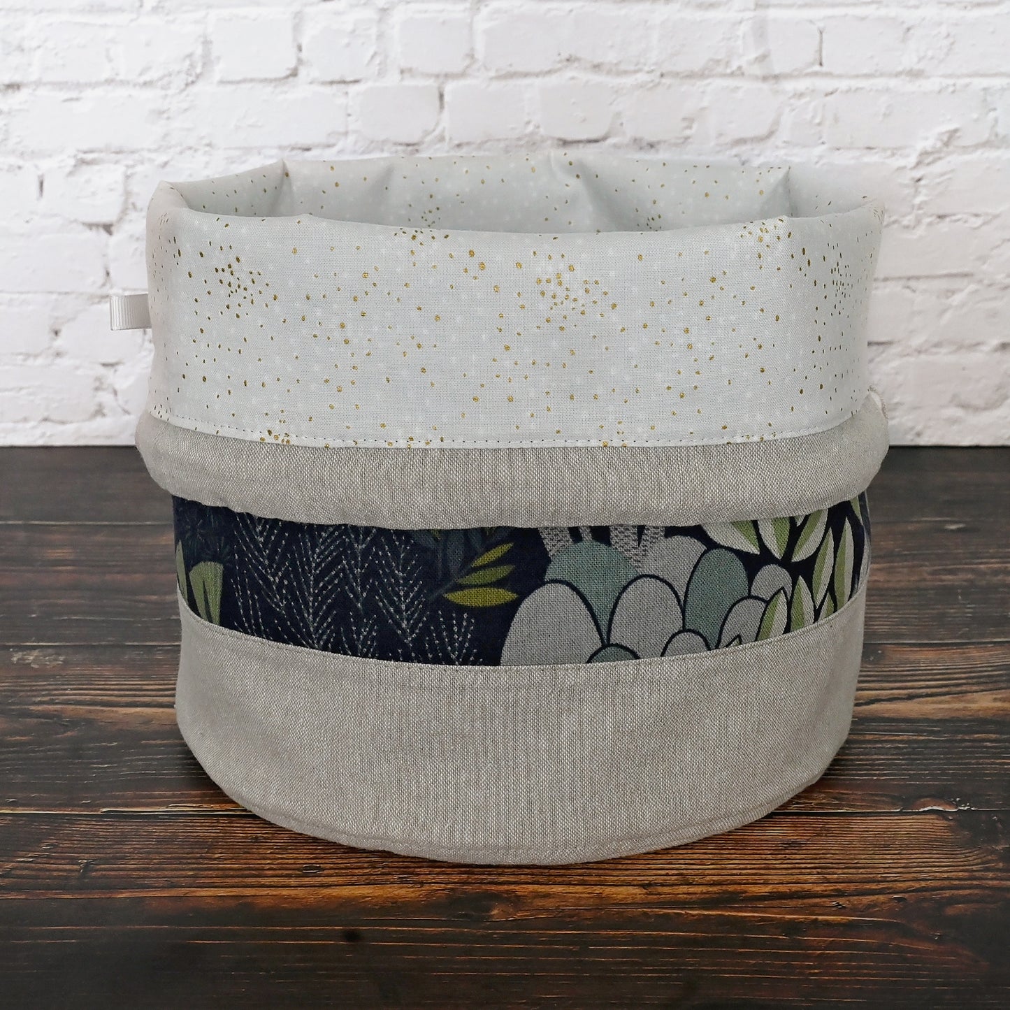 Navy and Grey Canvas Bucket Bag