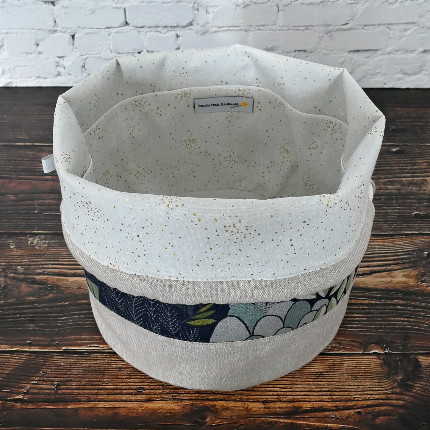 Navy and Grey Canvas Bucket Bag
