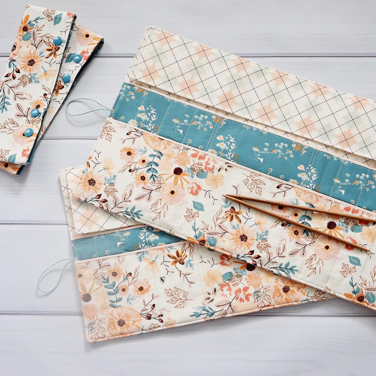 Quilted Trifold Case for Knitting DPNs and Crochet Hooks