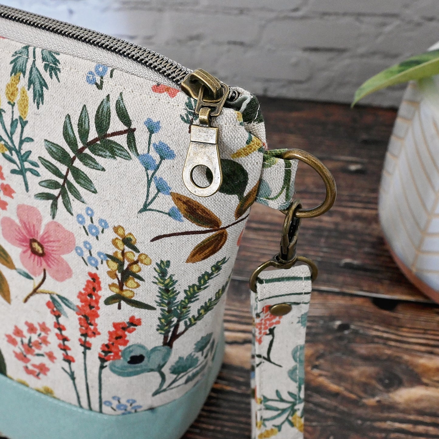 Zippered Project Bag in Rifle Paper Co's Amalfi Canvas