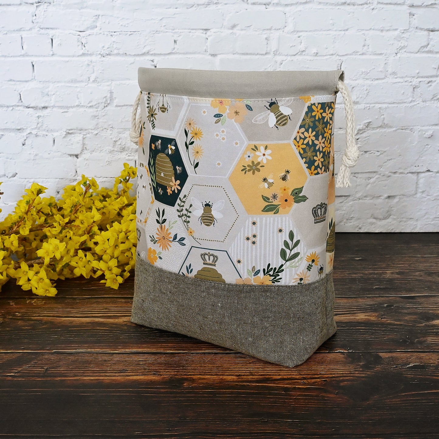The Bee's Knees Drawstring Project Bag