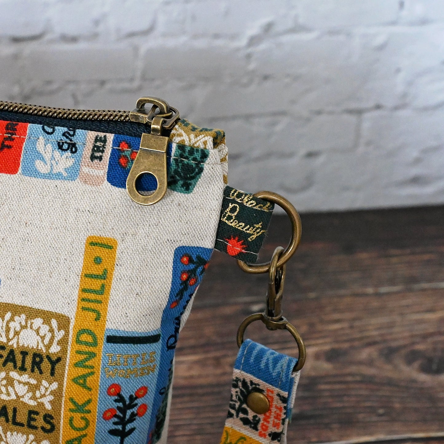 Zippered Project Bag in Rifle Paper Co's Book Club Canvas