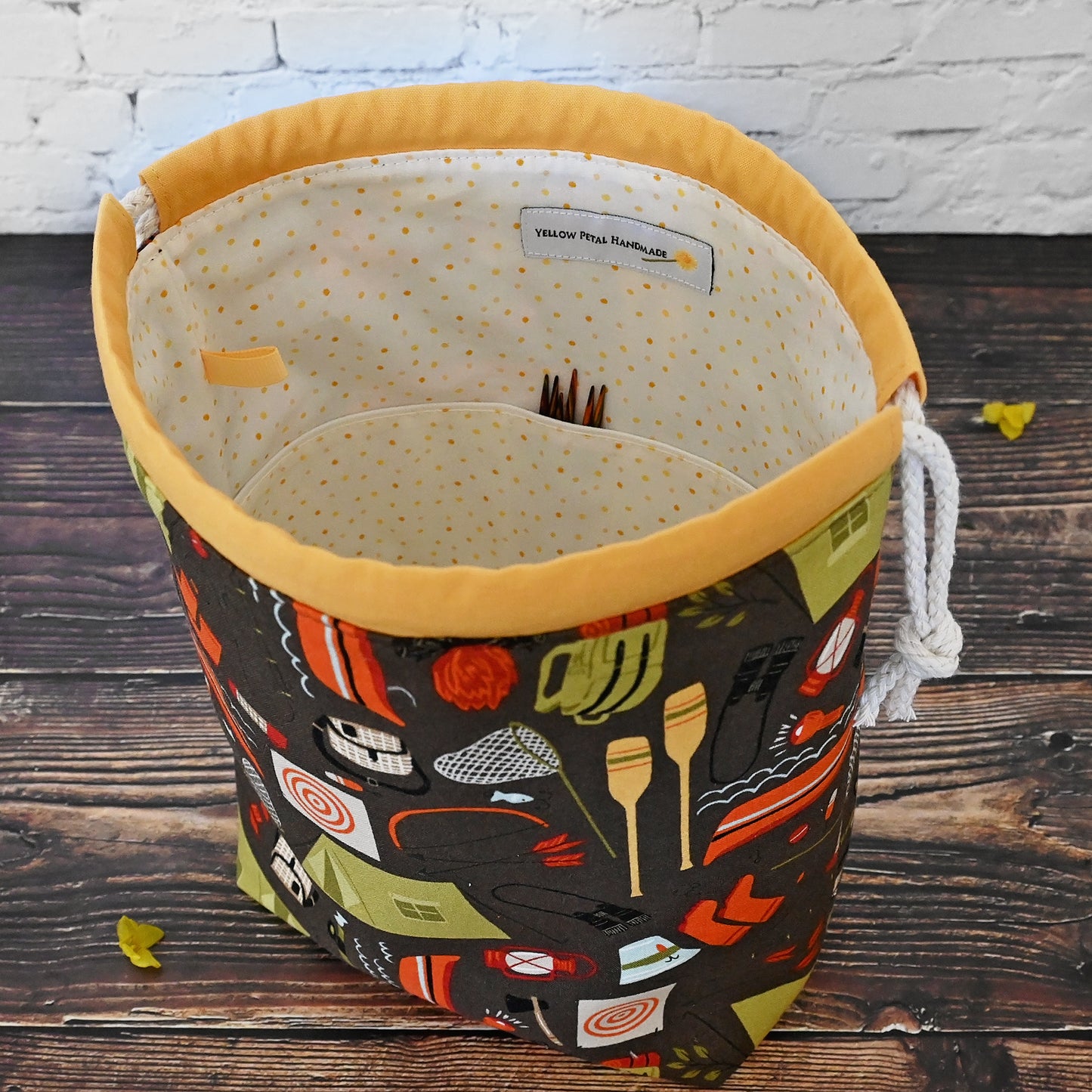 Creekside Camp Drawstring Project Bag