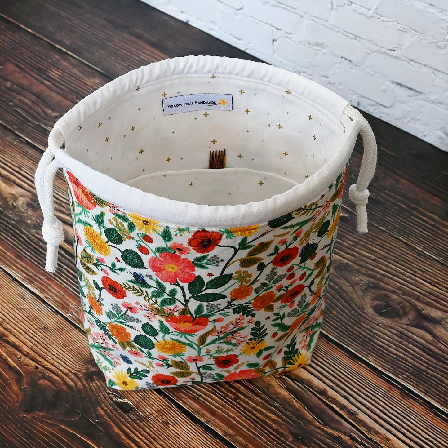 Pretty Stand Alone Drawstring Project Bag in Camont by Rifle Paper Co.