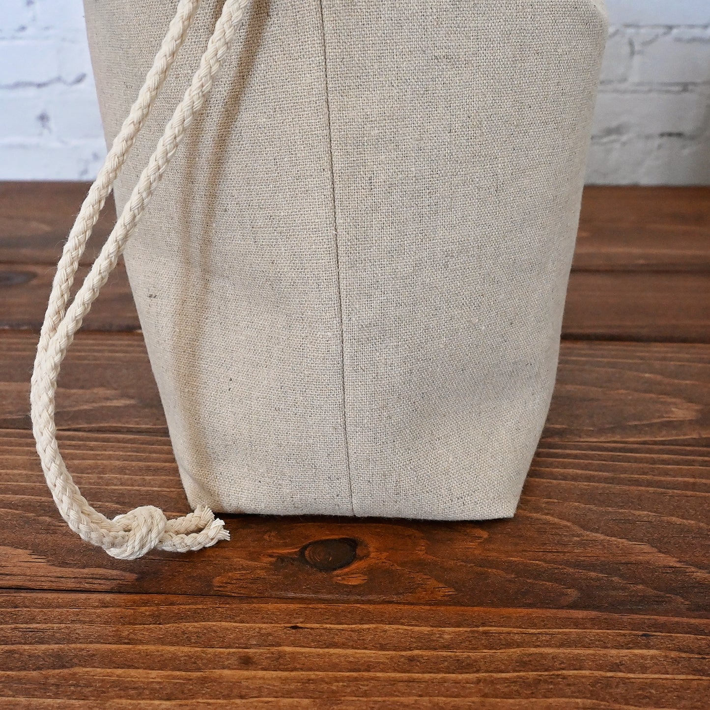 Blush and Beige Blossom Drawstring Bag