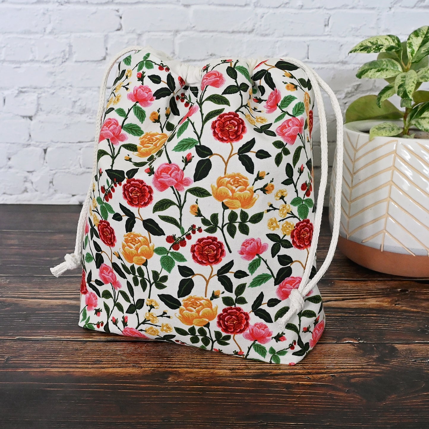 English Rose Drawstring Project Bag