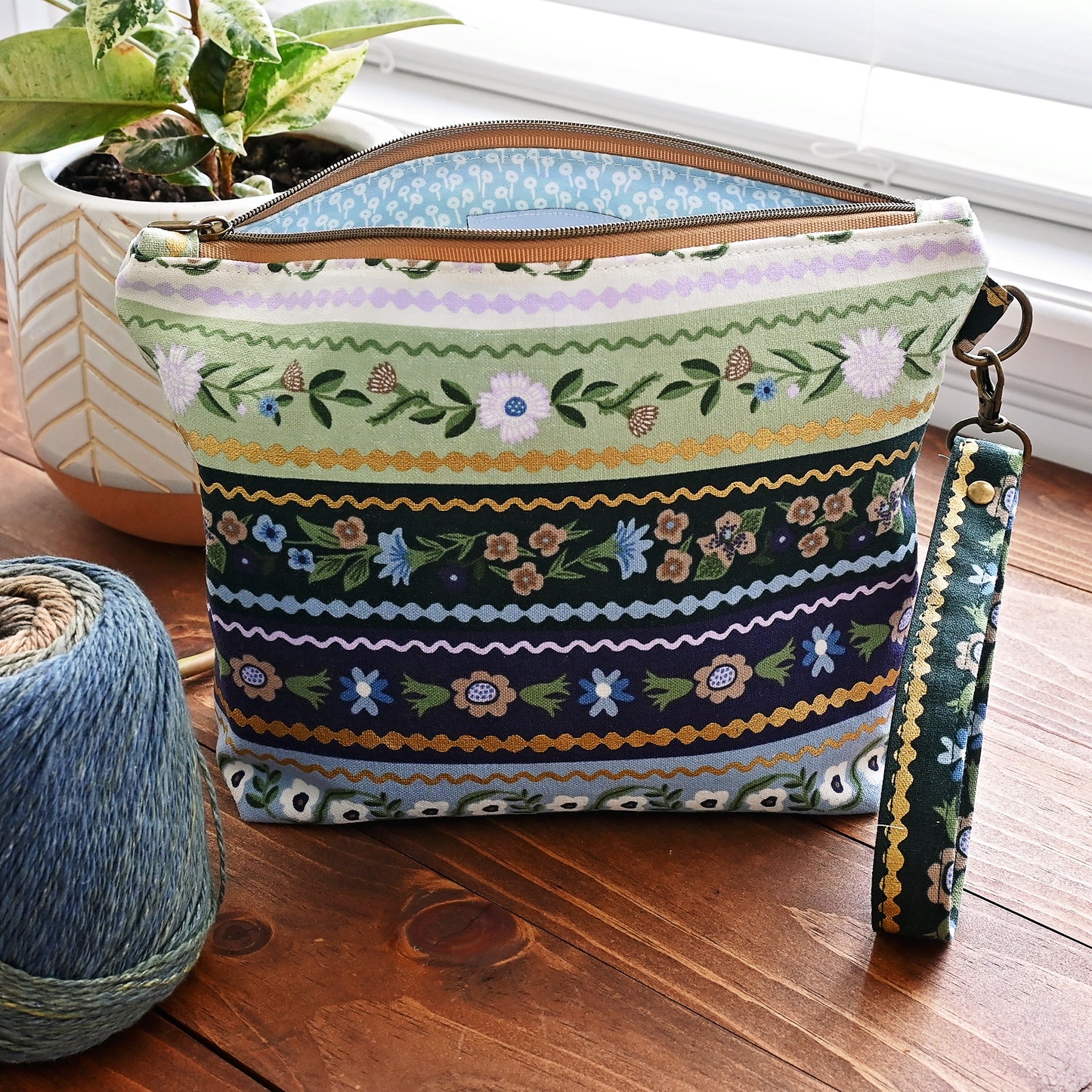 Sock Pouch in Rifle Paper Co's Gemma Canvas