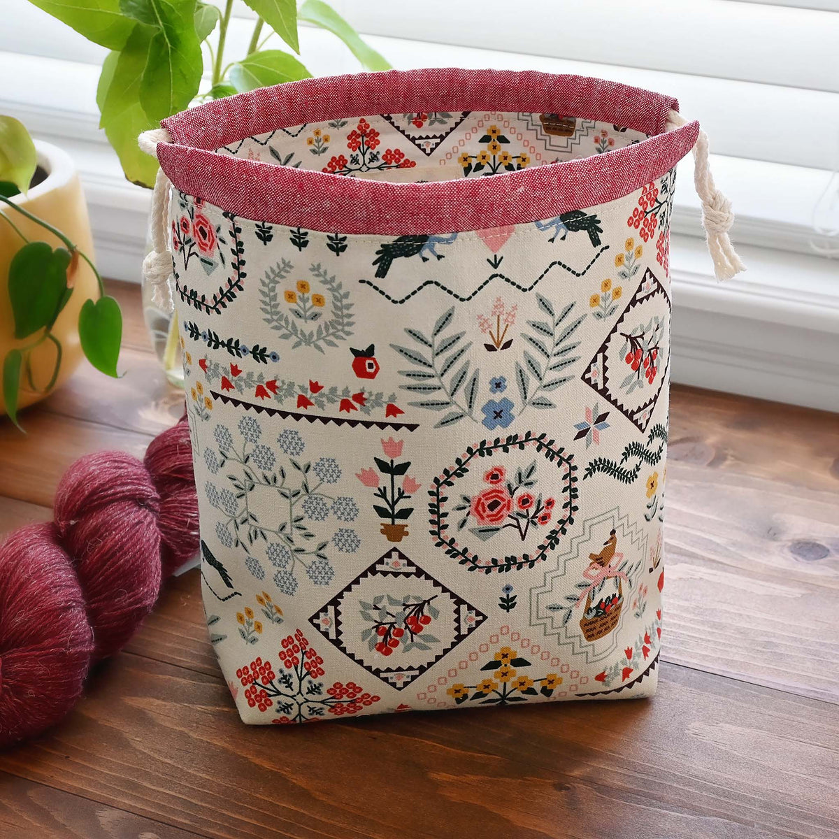 Home Sweet Home Canvas Drawstring Bag