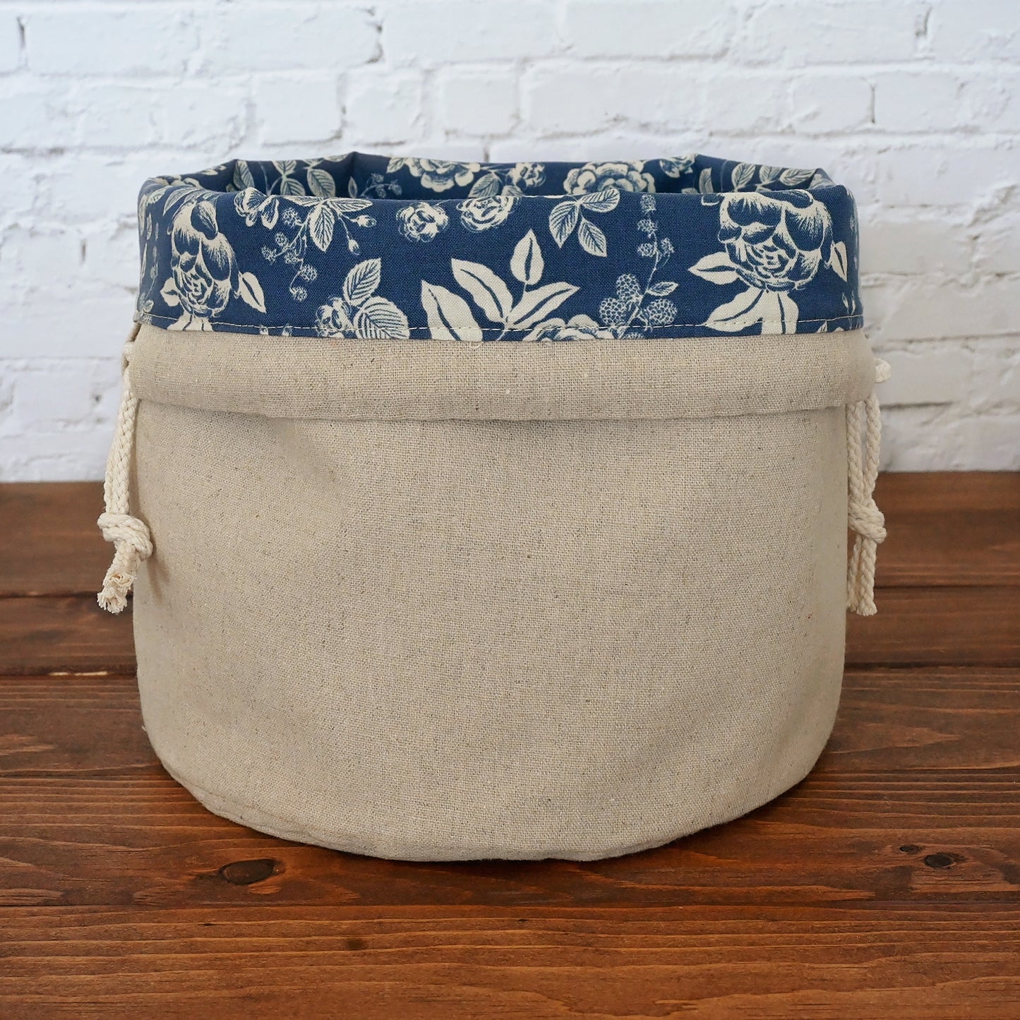 Indigo Dream Bucket Bag in Natural Canvas