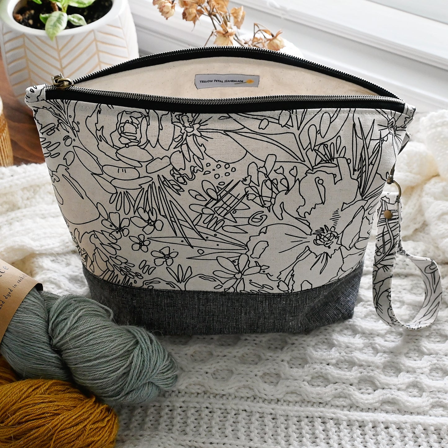 Ink & Petal Canvas and Linen Project Bag