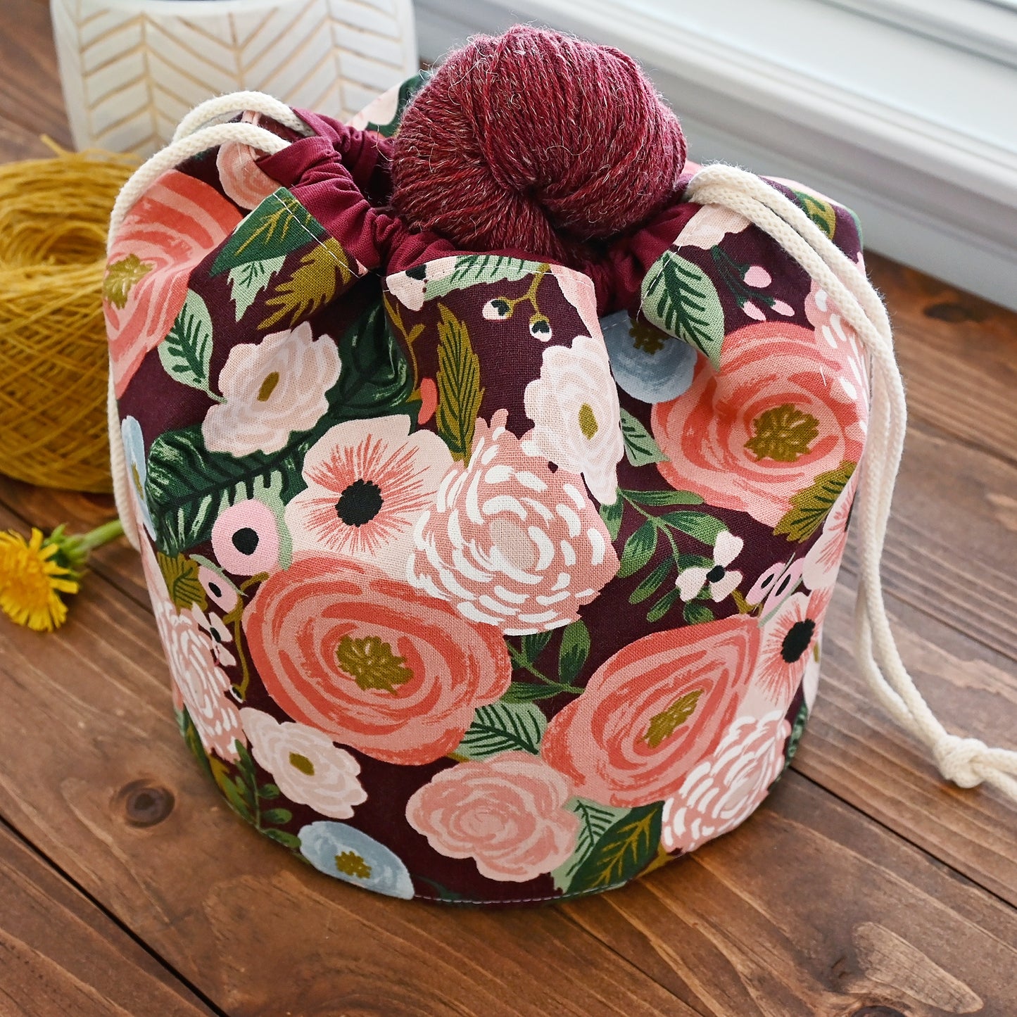 Juliet Rose Bucket Bag in Burgundy