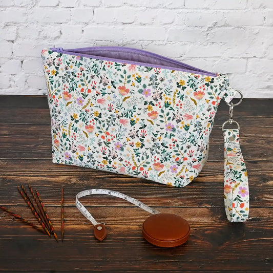 Pretty Floral Zippered Pouch in Rifle Paper Co's Curio Collection