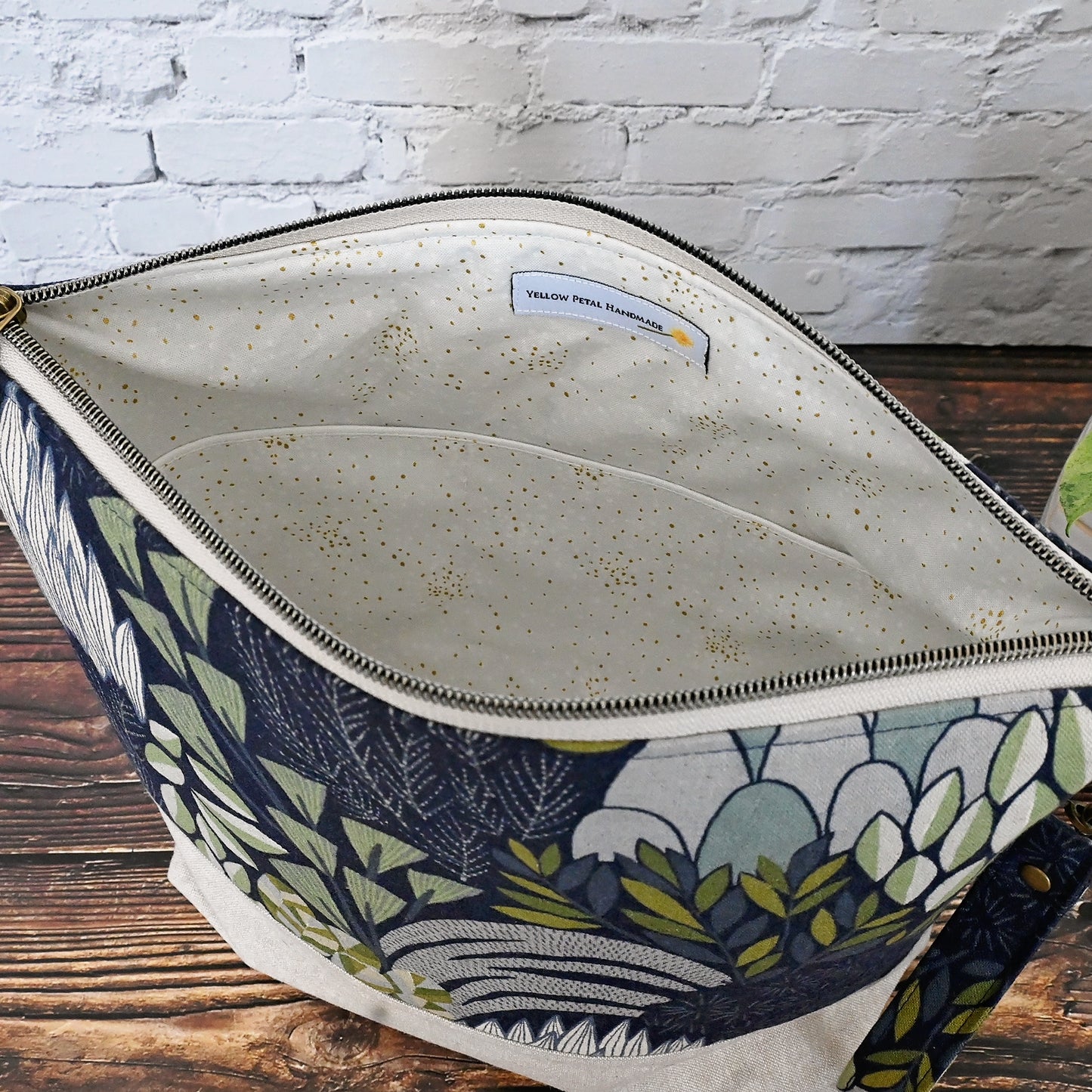 Navy Floral Project Bag in Canvas