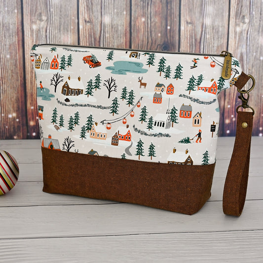 Holiday Village Zippered Project Bag