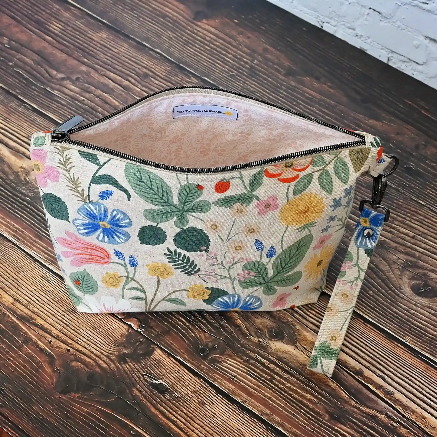 Natural Canvas Pouch in Strawberry Fields by Rifle Paper Co.