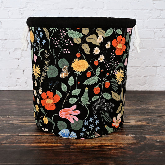 Bucket Style Project Bag in Rifle Paper Co. Canvas