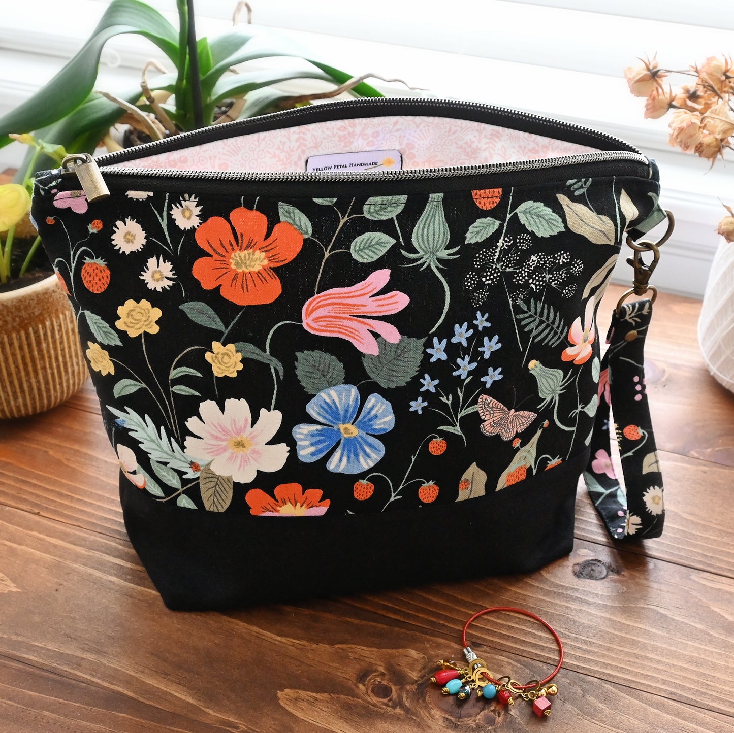 Strawberry Fields Canvas Project Bag