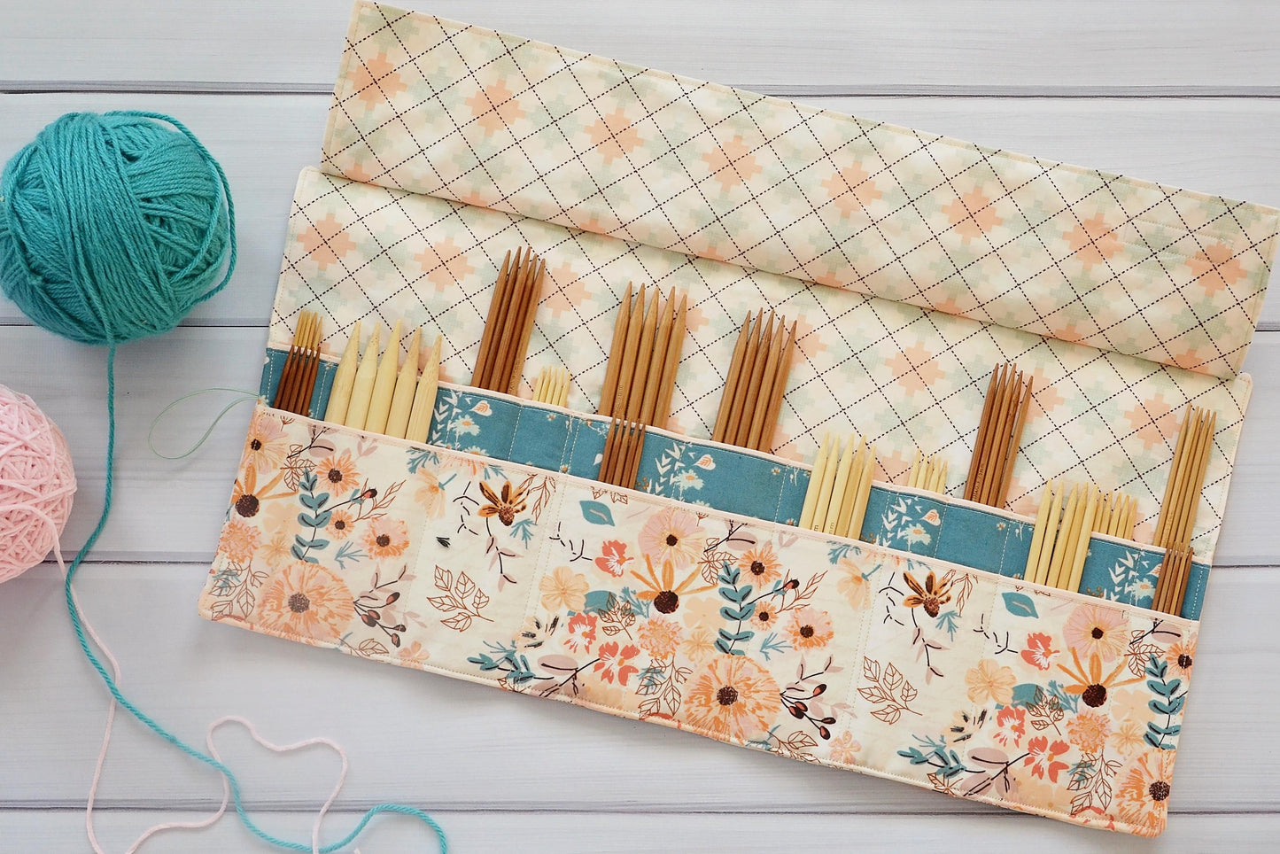 Quilted Trifold Case for Knitting DPNs and Crochet Hooks