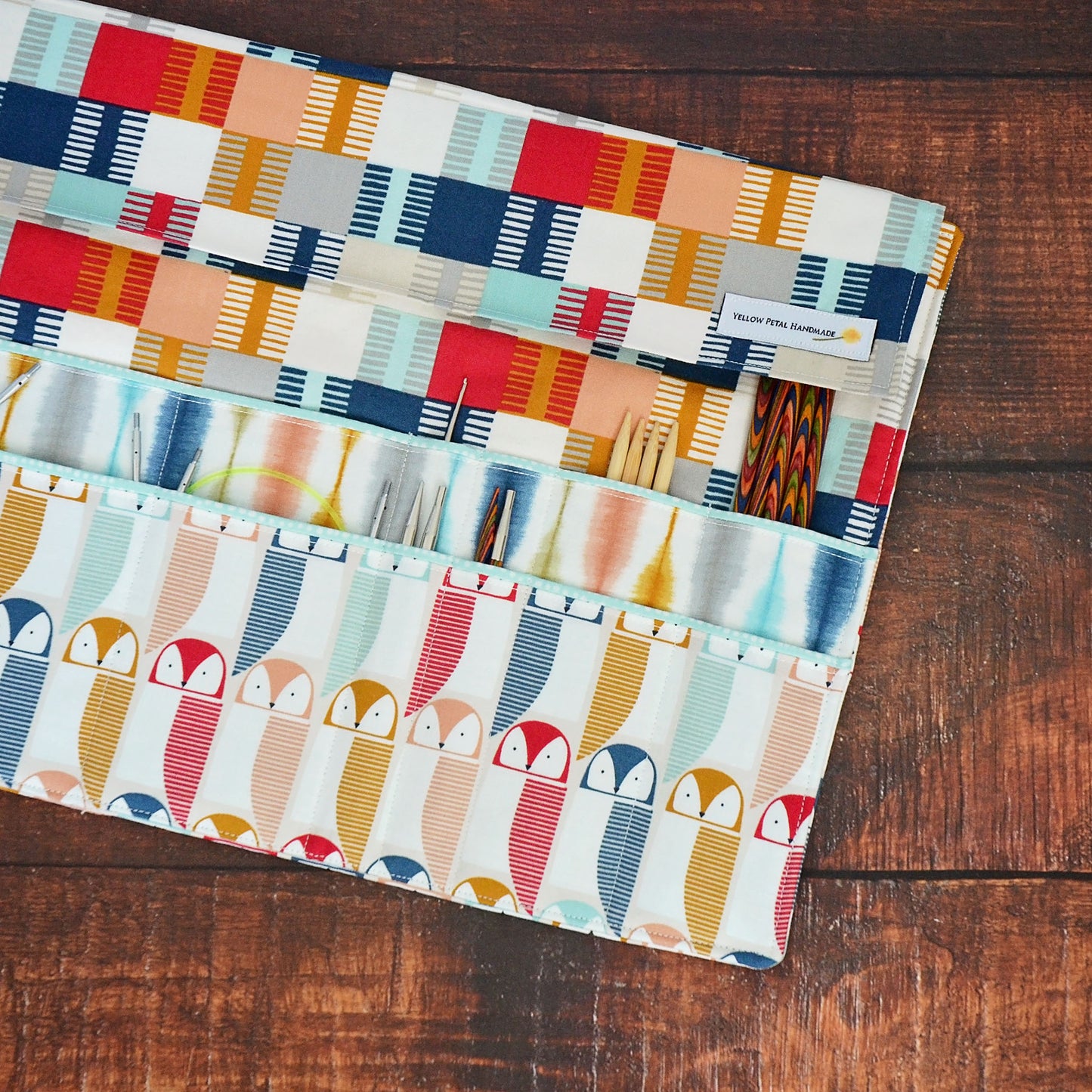 Quilted Needle Wrap in Scandi-Inspired Owl Fabric