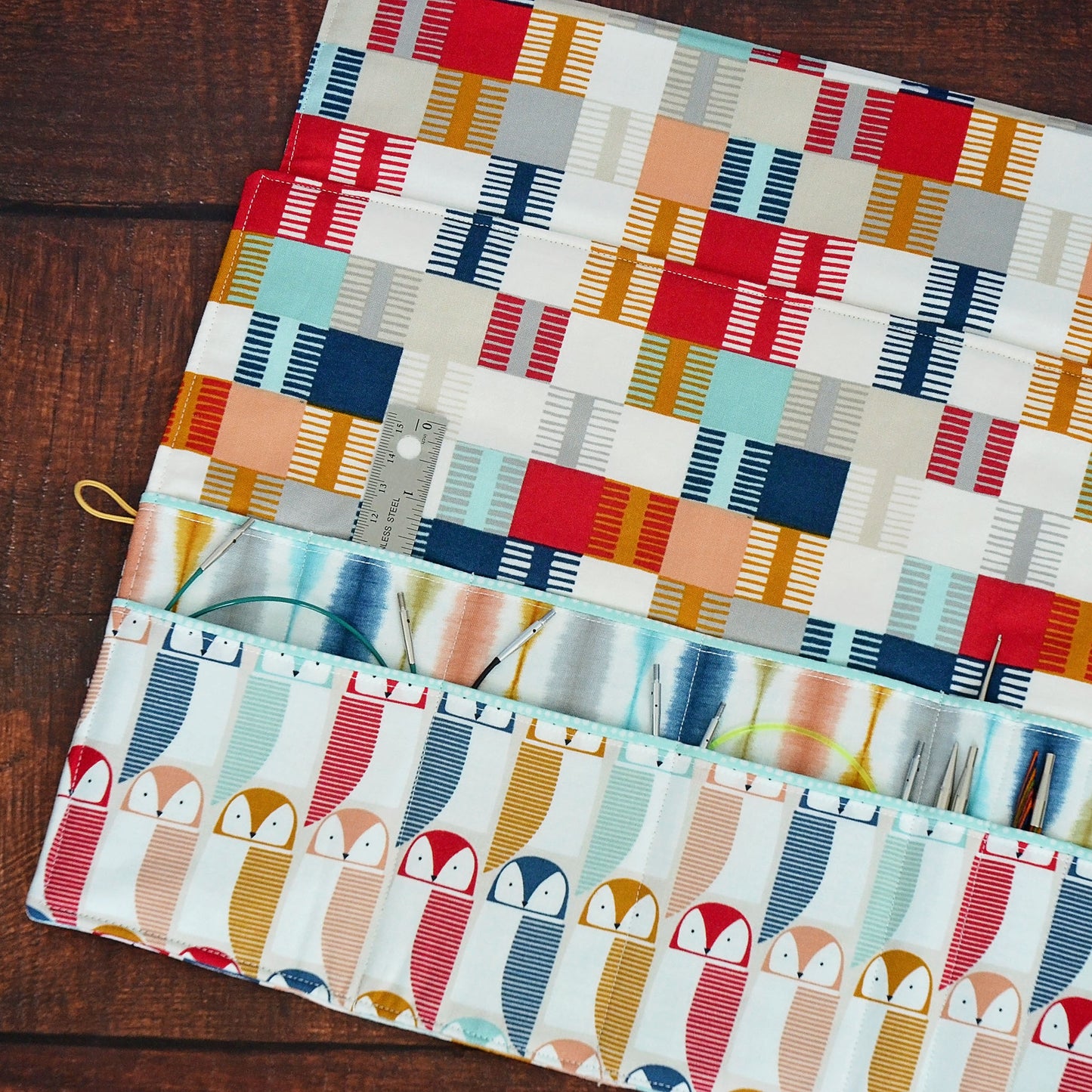 Quilted Needle Wrap in Scandi-Inspired Owl Fabric