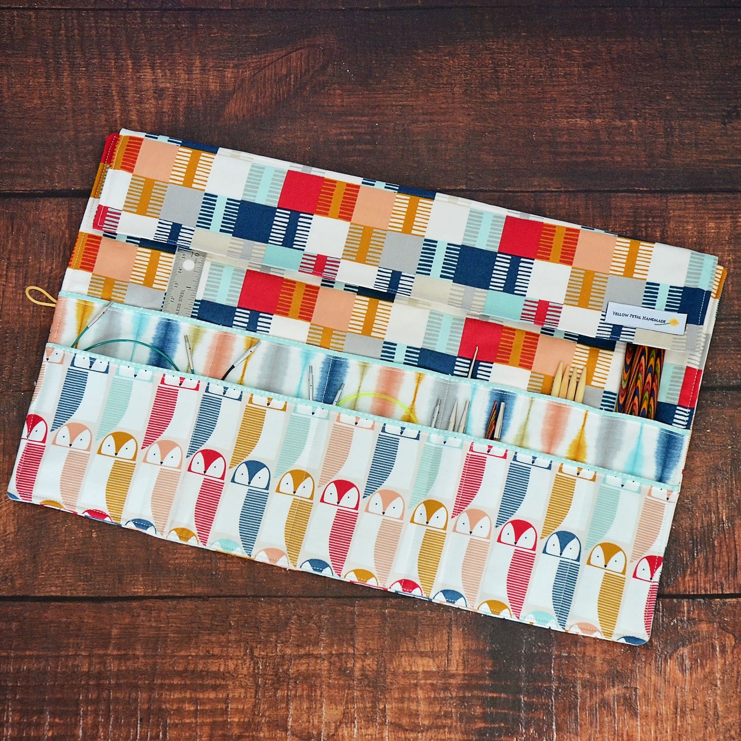 Quilted Needle Wrap in Scandi-Inspired Owl Fabric