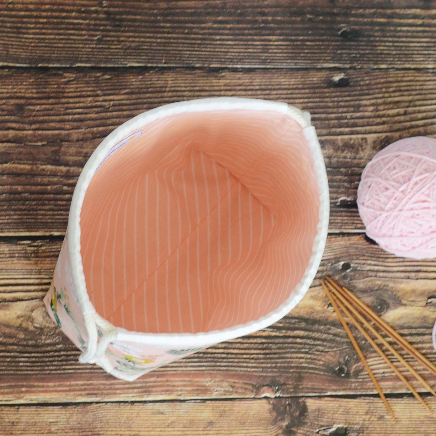 Pretty Pink Stand Alone Drawstring Project Bag